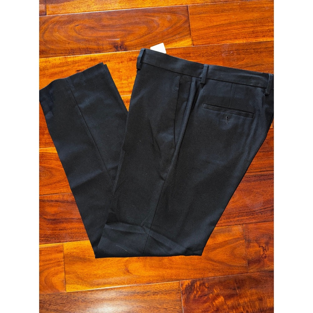 Kenneth Cole Reaction Mens Dress Pants‎ Black Flat Front Trousers 33x30 2502782